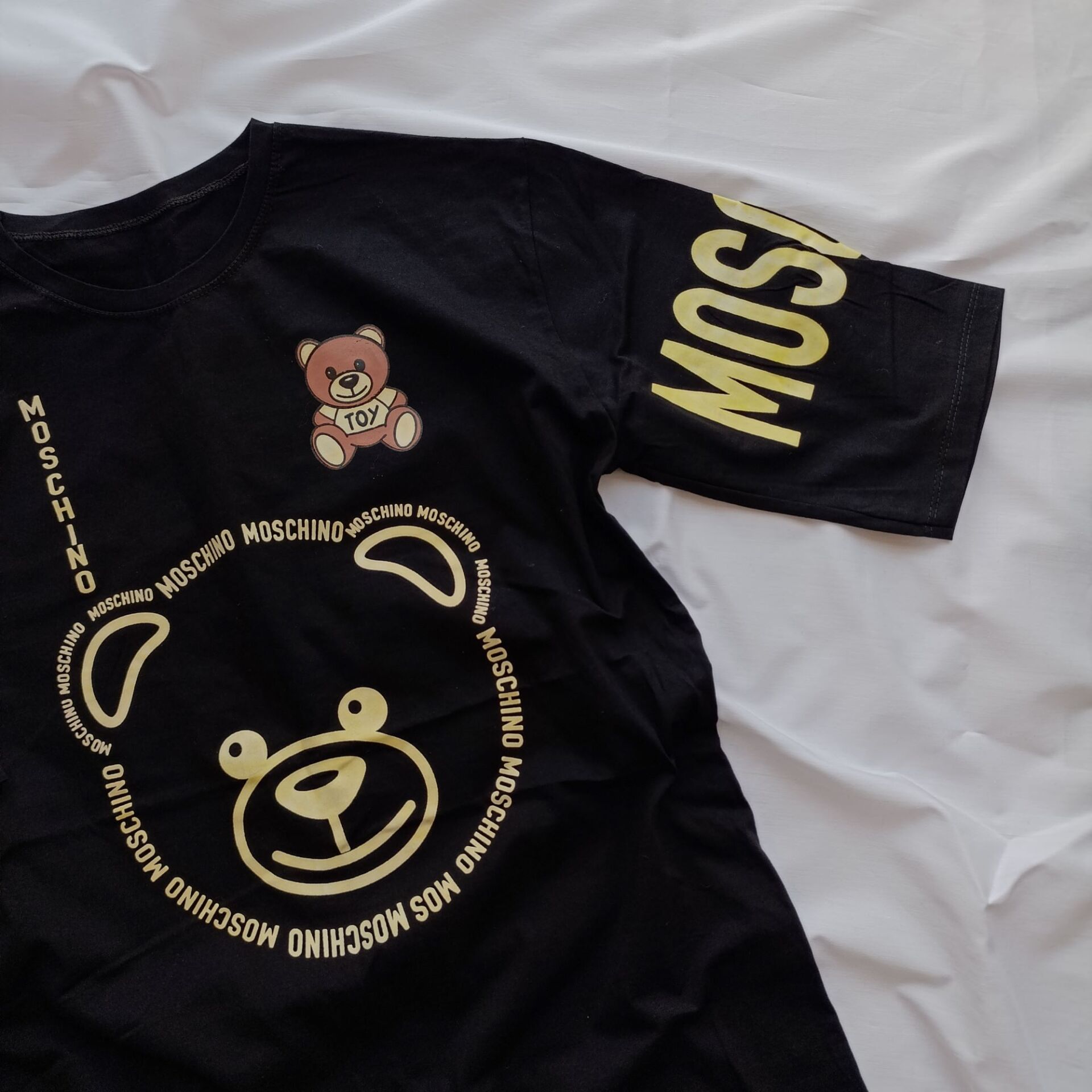  تیشرت لانگ مشکی طرح خرسی نلالند 