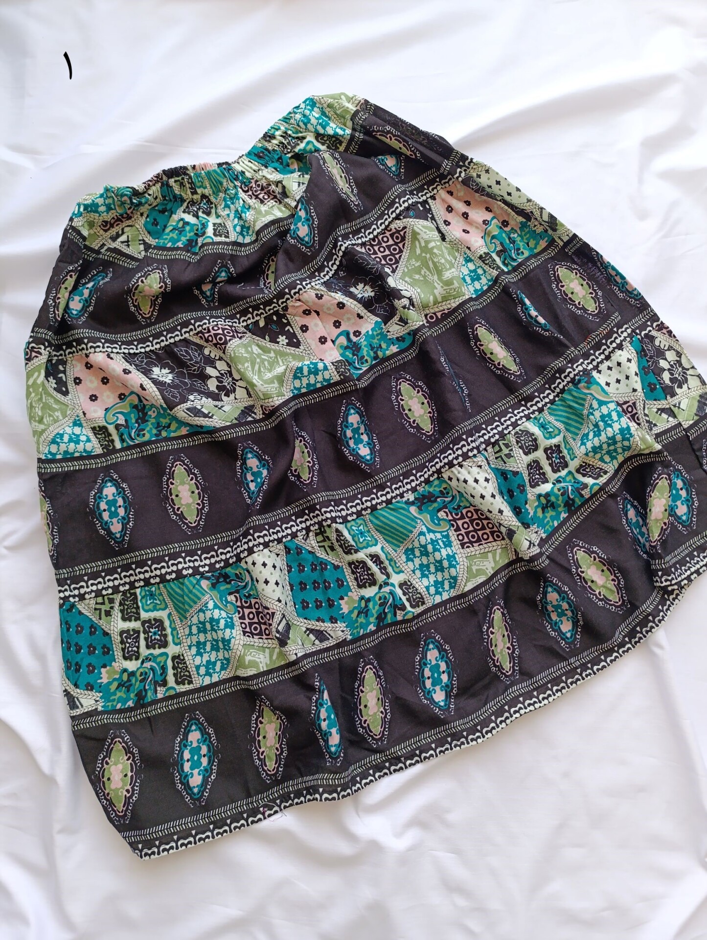 دامن کوتاه نخی طرح دار نلالند