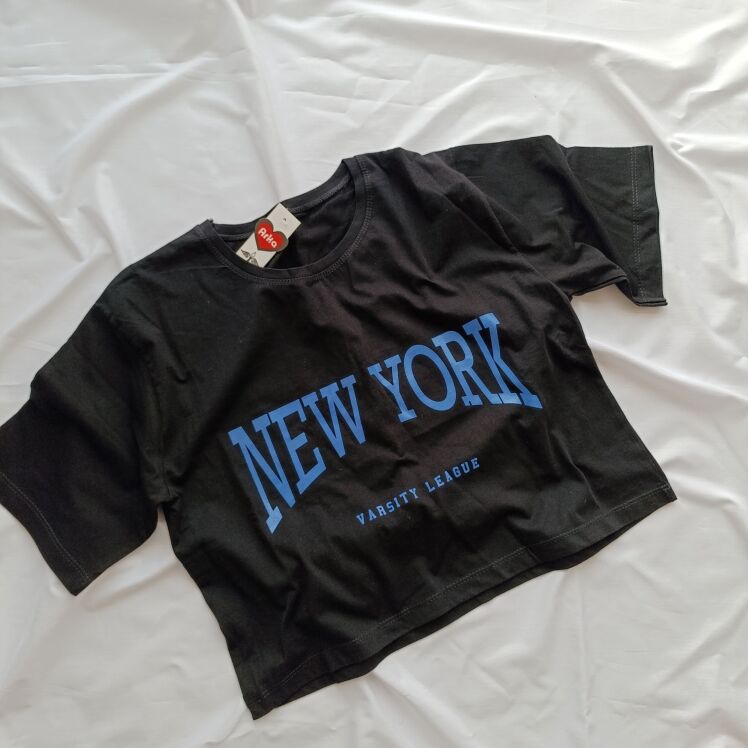 کراپ مشکی طرح NEW YORK نلالند/ nelaland