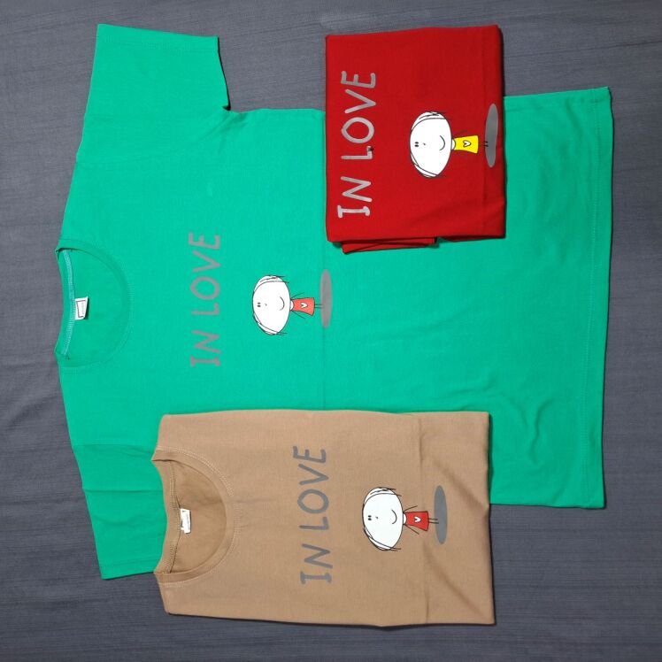 تیشرت نخ پنبه مدل نلالند IN LOVE