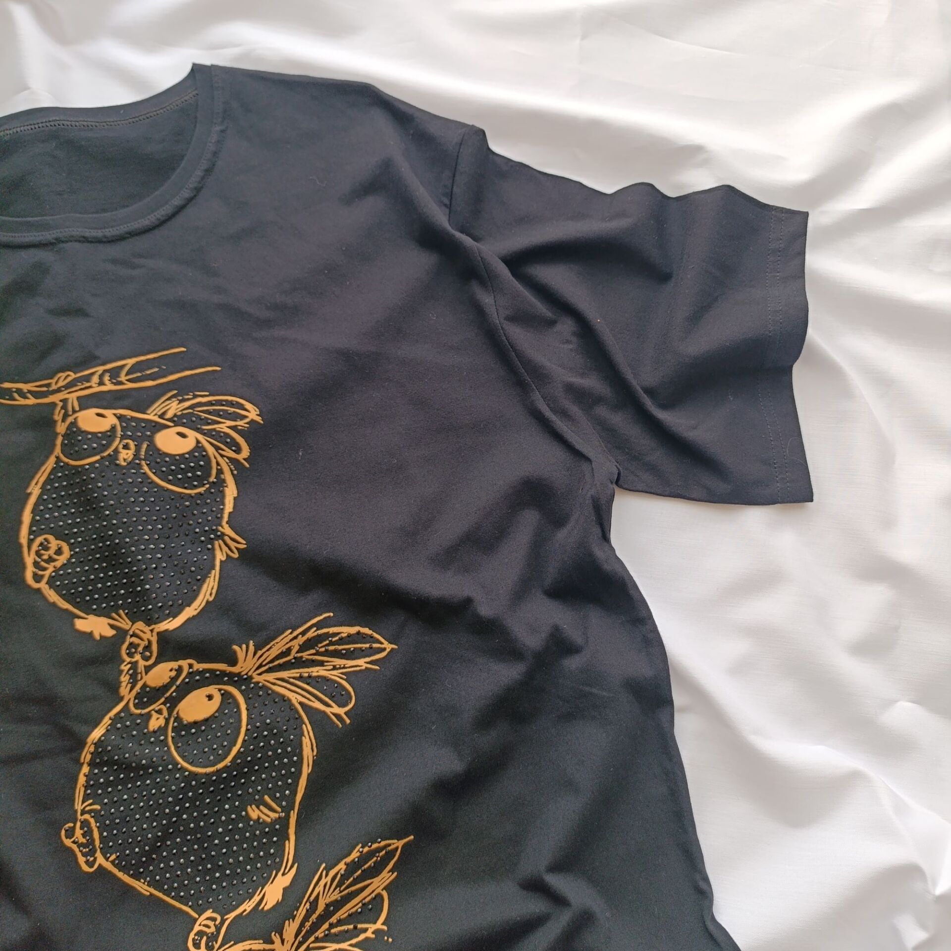  تیشرت لانگ مشکی طرح جوجه نلالند 