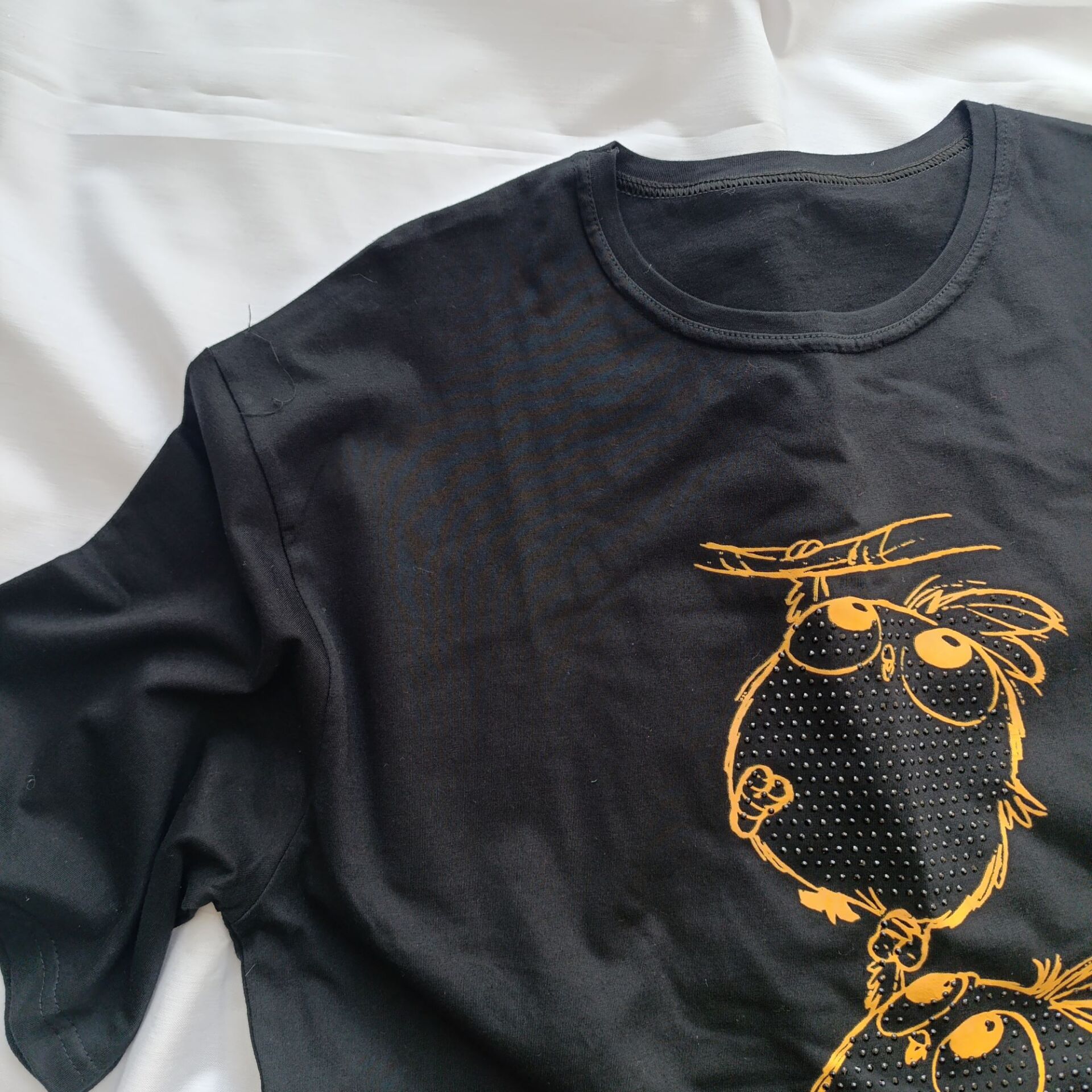  تیشرت لانگ مشکی طرح جوجه نلالند 